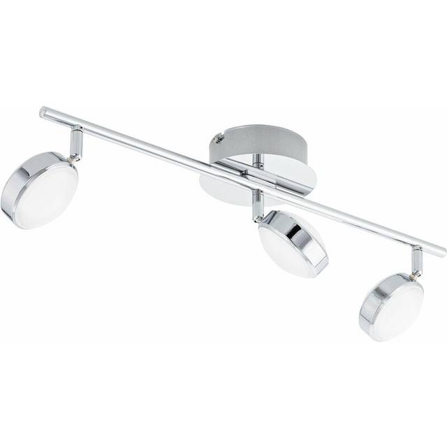 Flush 3 Spot Ceiling Light Colour Chrome Shade Satined Plastic Bulb LED 3x5.4W