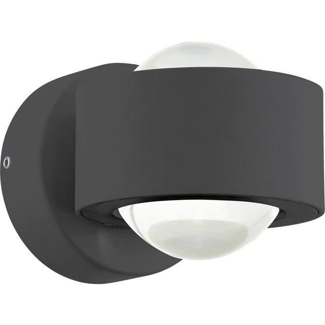 Wall Light Colour Anthracite Shade Clear Plastic Bulb LED 2x2.5W Included