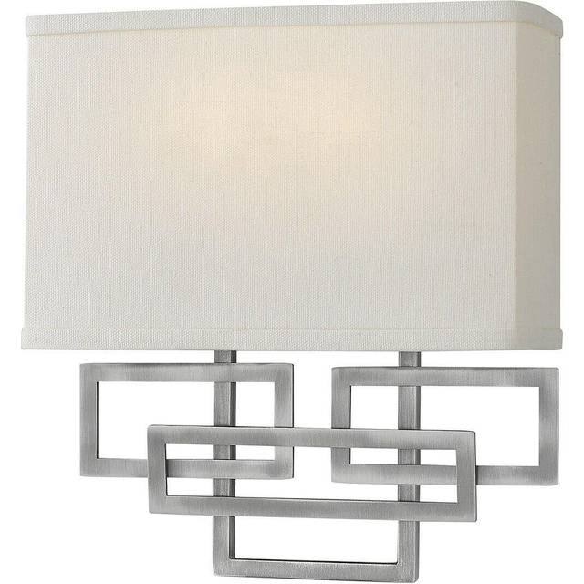 Twin Wall Light 1920's Style Glass Opaque Shades Antique Nickel LED E14 60W