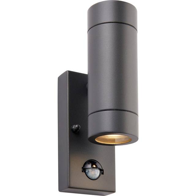 Twin Up & Down Wall Light - PIR Sensor - 2 x 7W GU10 LED - Anthracite