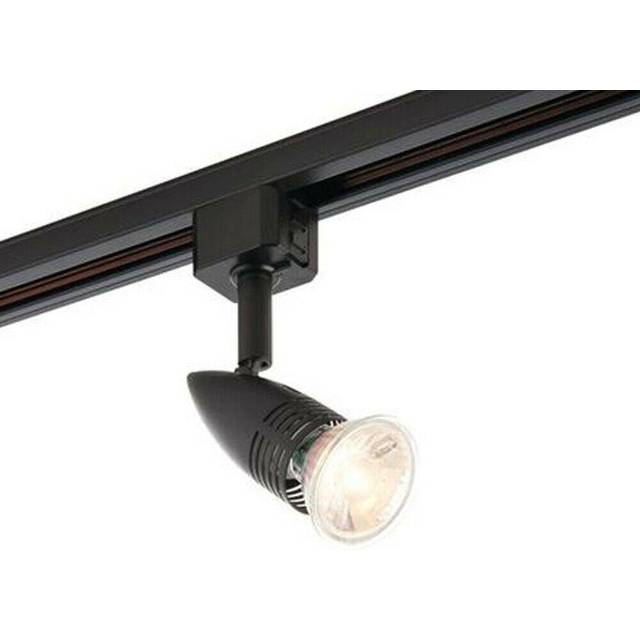 Adjustable Ceiling Track Spotlight Matt Black Single 7W Max GU10 Lamp Downlight