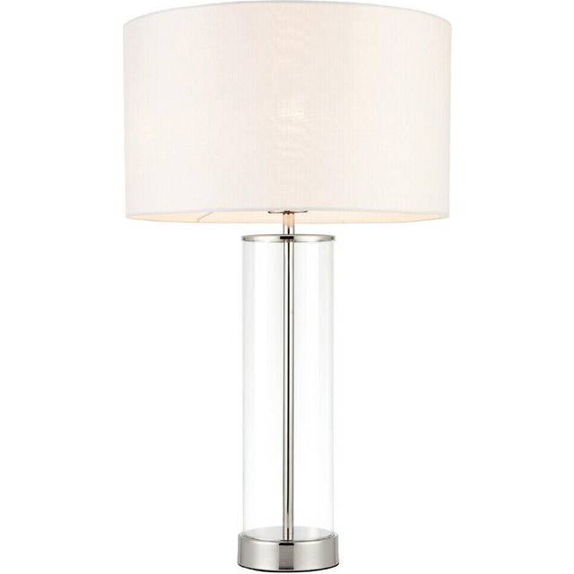 Touch Dimmable Table Lamp Nickel Glass White Shade Modern Bedside Feature Light