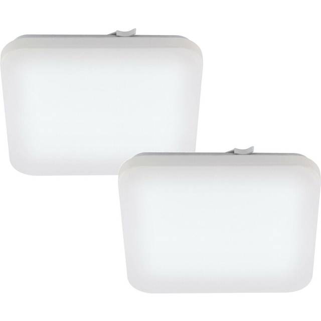 2 PACK Wall Flush Ceiling Light Colour White Shade White Plastic Bulb LED 17.3W