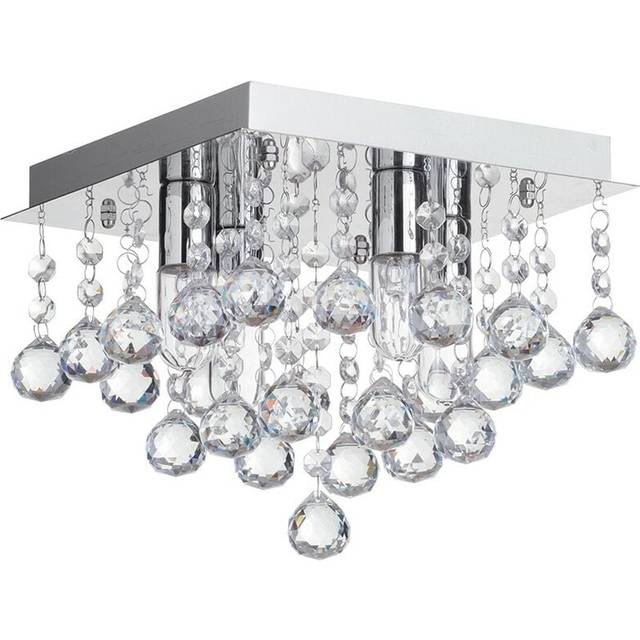 Litecraft orlando ceiling light bathroom square flush ip44 fitting - 2 colours