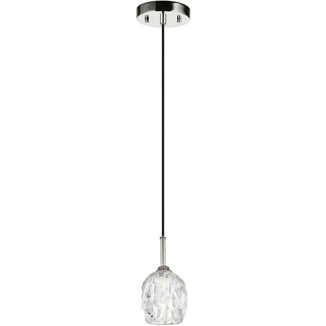 1 Bulb Ceiling Pendant Light Fitting Highly Polished Nickel LED G9 3.5W