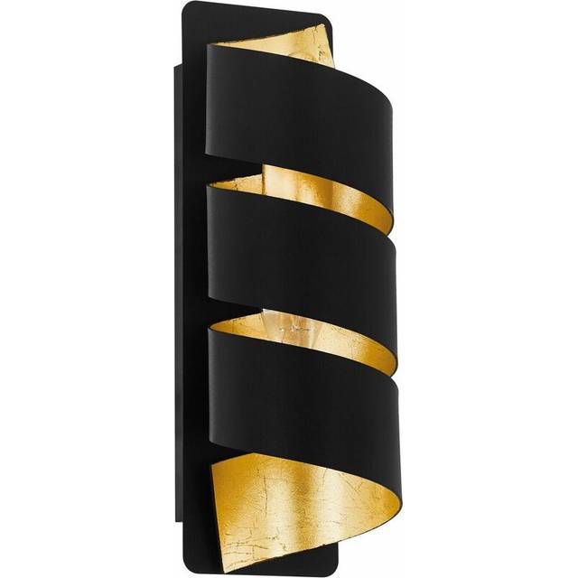 Wall light colour black gold vertical spiral metal shade bulb e14 1x40w