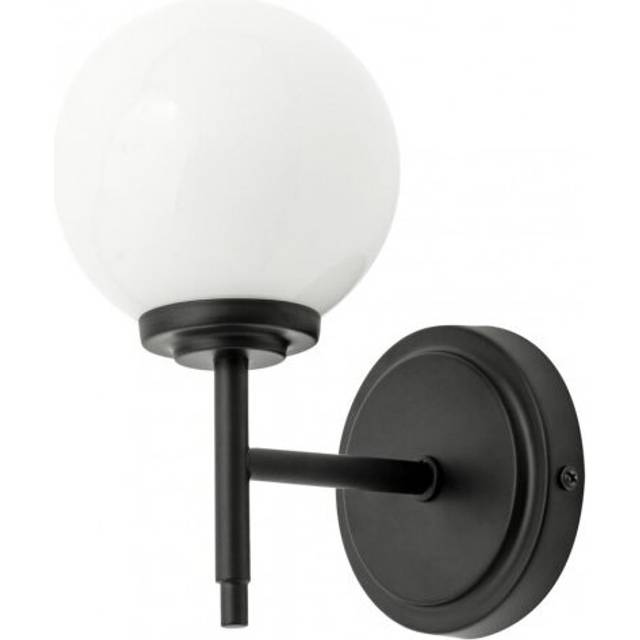 Litecraft Preston 1 Light Bathroom Globe Wall Light in Matte Black