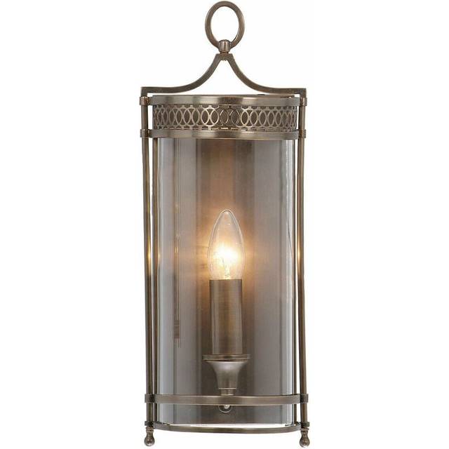 Wall Light Sconce Lantern Candle Bulb Glass Shade Dark Bronze LED E14 60W Bulb