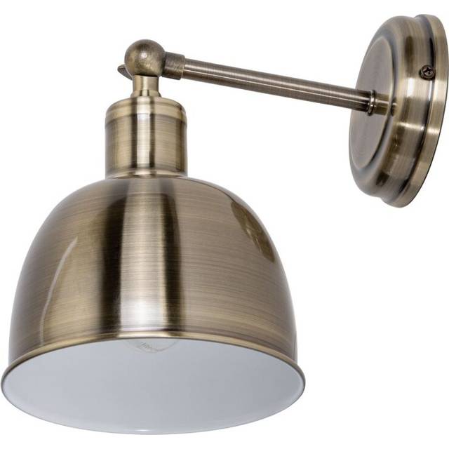 Litecraft Rima Wall Light Industrial Styled E14 Fitting - Satin Brass