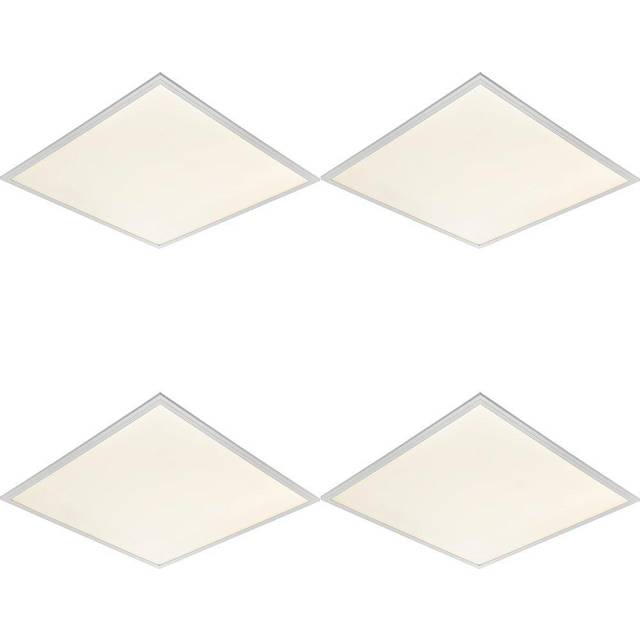 4 pack anti-glare ceiling panel light - 40w cool white led - white paint