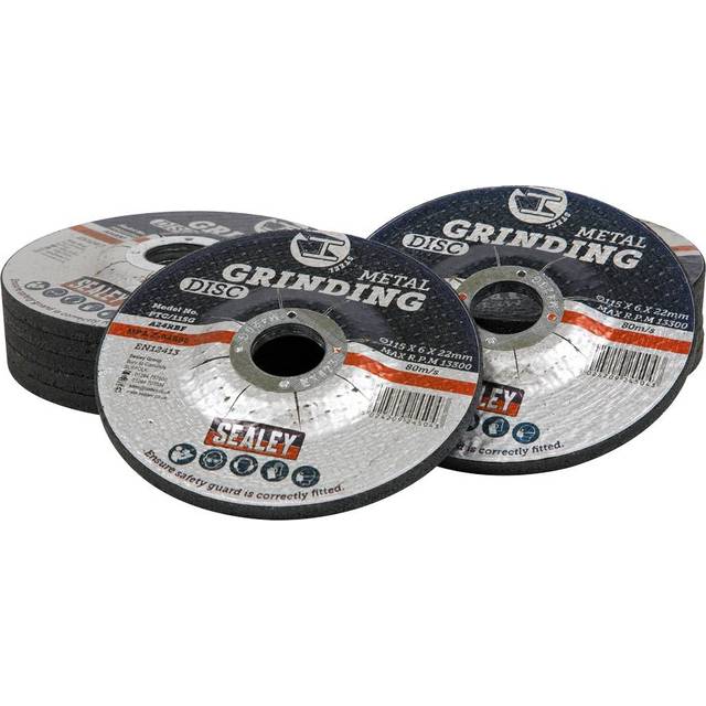 Sealey PTC115G12 Grinding Disc Ø115 x 6mm Ø22mm Bore - Pack of 12