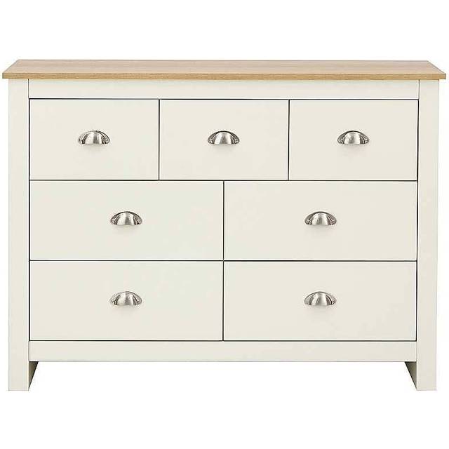 GFW Lancaster 7 Drawer Cream Merchants Chest of Drawers - 3+4 Drawers