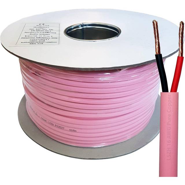 100m Low Smoke Speaker Cable 16AWG 1.5mm PURE COPPER LSZH 100V Double Insulated
