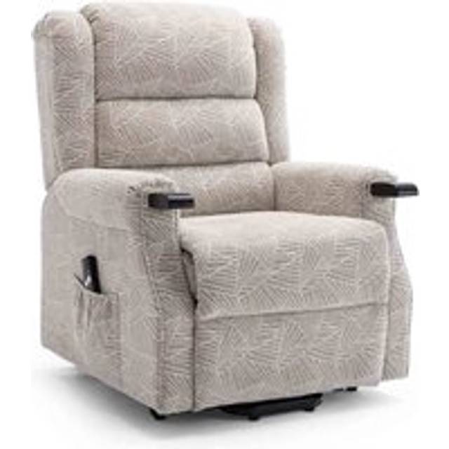 (Creams) Ashfield Electric Fabric Single Motor Riser Recliner Lift Mobility Tilt Chair