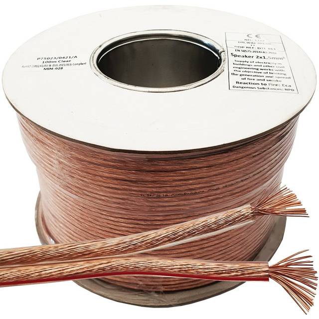 100m Quality Speaker Cable 2.5mm 14 AWG Wire Reel Drum Amp HiFi Loud CCA Strands - Multi - One Size