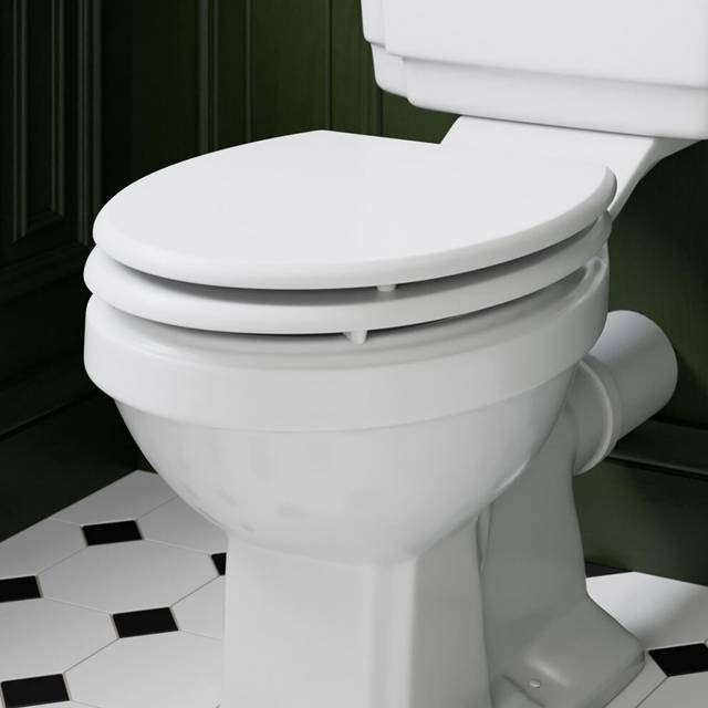 Park Lane Traditional Soft Close Round Toilet Seat - Top Fix White