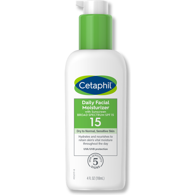 Cetaphil, Daily Facial Moisturizer with Sunscreen, SPF 15, Fragrance Free, 4 fl oz (118 ml)
