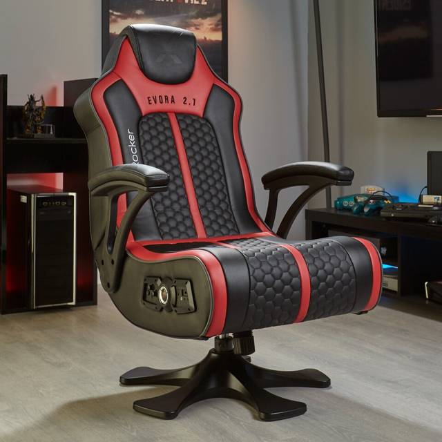 Evora 2.1 Wireless Gaming chair Speakers Audio Vibration Seat - Red - One Size