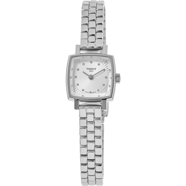 Tissot Lovely Square dameur med stållænke og diamanter