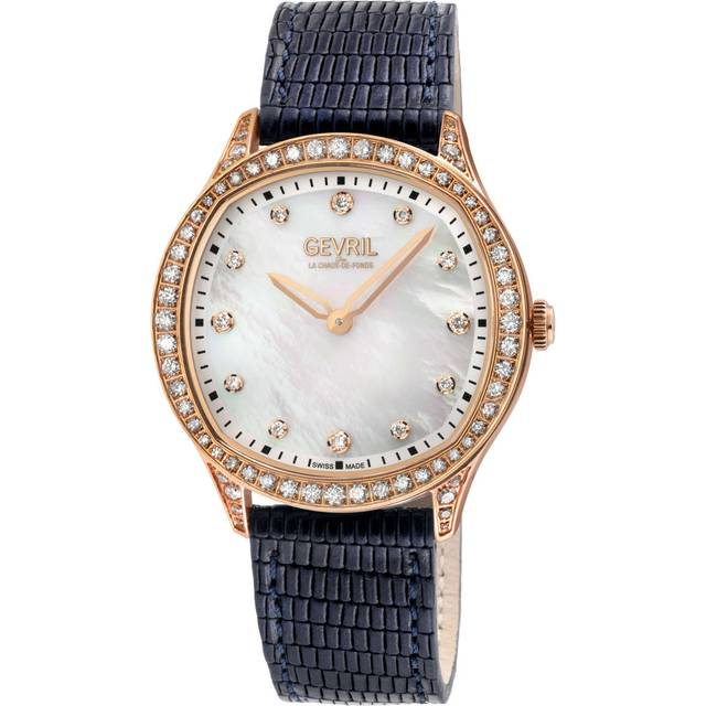 Womens Morcote Swiss Diamond 10251 Italian Leather Swiss Quartz Watch - Black - One Size