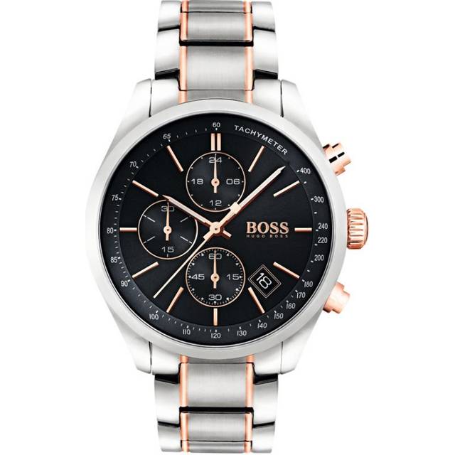 Hugo Boss 1513473 Watch Steel Watch Argenta Gilded Rose Black Dial Man