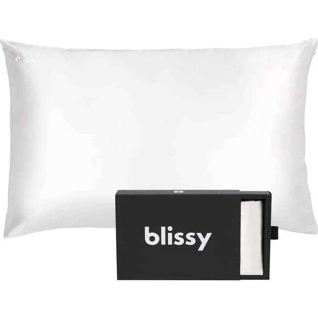 BLISSY Silk Pillowcase 100% Pure Mulberry Silk 22 Momme 6A High-Grade Fibers Satin Pillowcase Hair & Skin Regular, Queen
