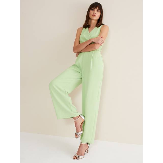 Phase Eight Women's Lissia Green Wide Leg Jumpsuit - Apple Green - 14