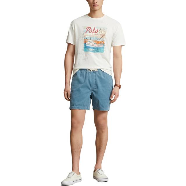 Polo Ralph Lauren Mens Blue Note Brand-embroidered Drawstring Corduroy Shorts Xl