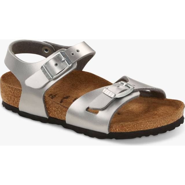 Birkenstock Rio Kids Birko-Flor Electric Metallic Silver Sandals - Neon