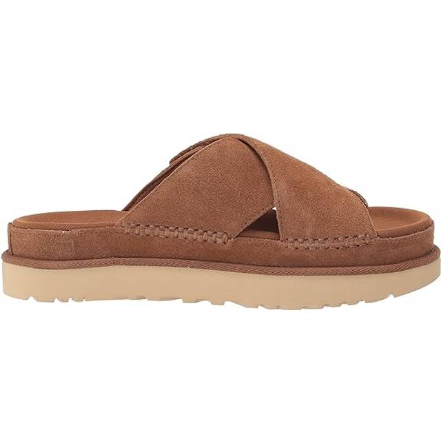 UGG Goldenstar Cross Slide Sandal, AD mall storlek, Kastanj, 42 EU