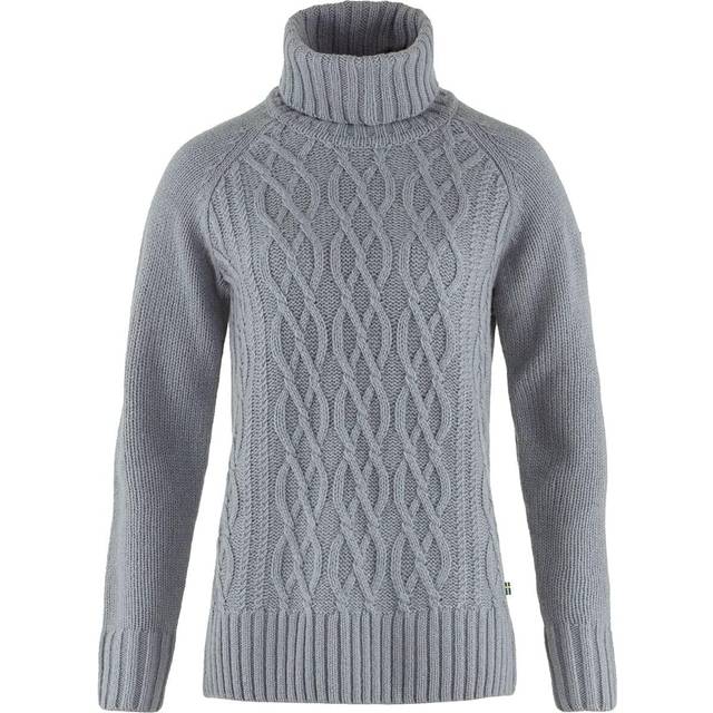 Fjällräven - Women's Övik Cable Knit Roller Neck - Wool jumper size S, grey