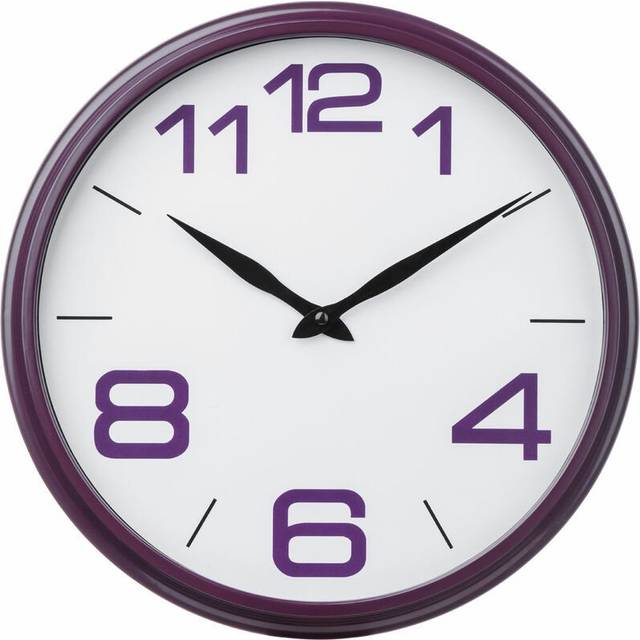 Premier Housewares - Purple Plastic Frame Wall Clock