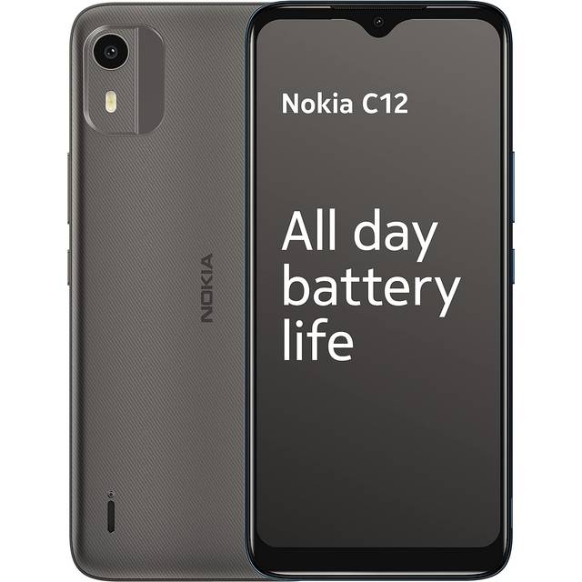 SIM Free Nokia C12 64GB Mobile Phone - Charcoal