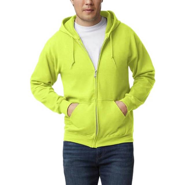 Gildan Adult Fleece Zip Hoodie Sweatshirt  Style G18600  Multipack  Safety Green 1-pack  XX-Large