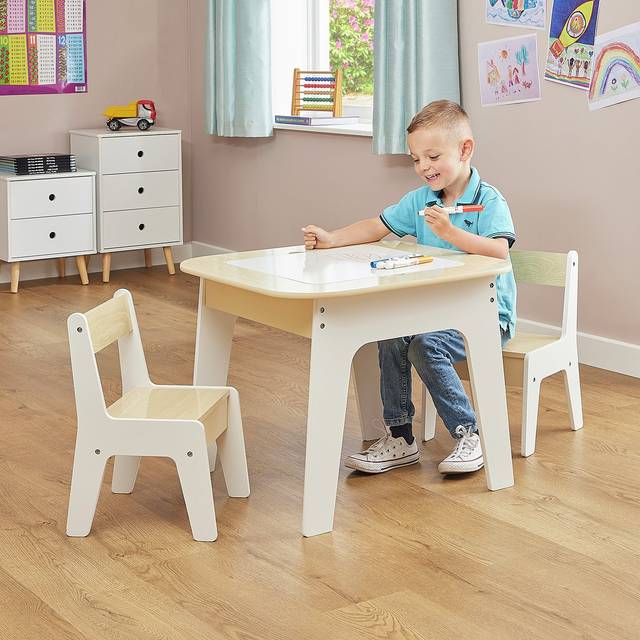 Liberty House Toys Kids 3 in 1 Storage Table and Chair Set, Dark Oak