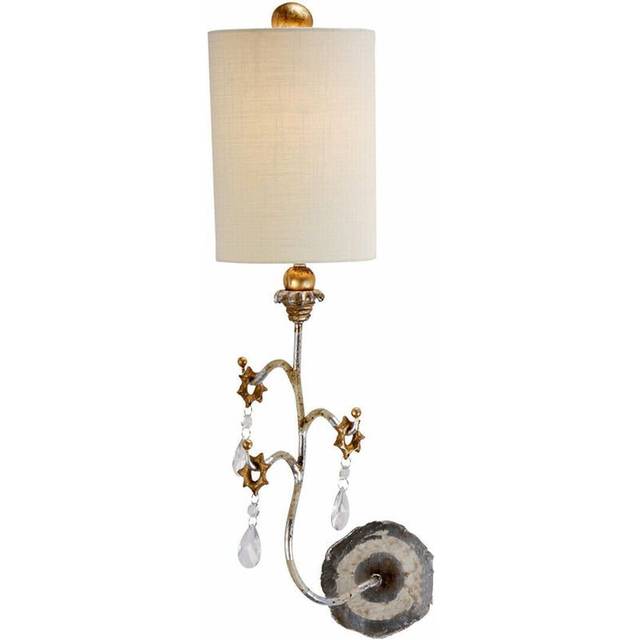 Wall Light Sconce Silver & Cream Patina LED E27 60W Bulb