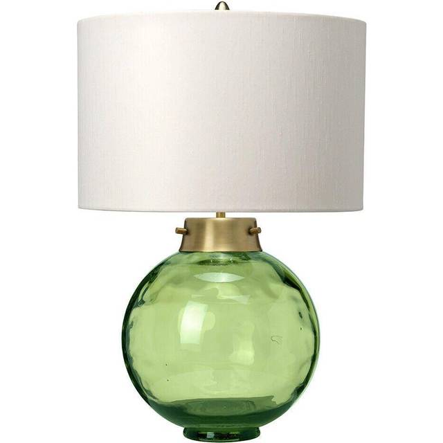 Table Lamp Origami Shade Metalwork Aged Brass Glassware Dark Green LED E27 60W