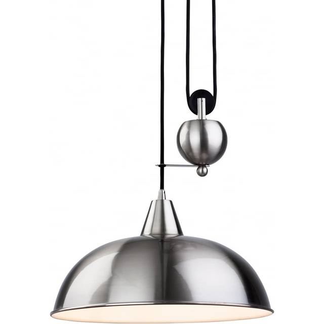 Firstlight Century Modern Style Rise and Fall Pendant Light Brushed Steel