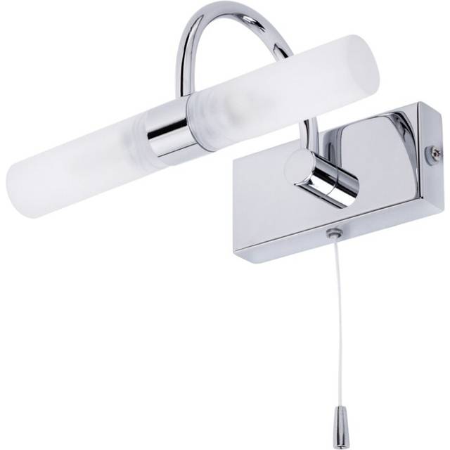 Litecraft Crista Bathroom Wall Light With Pull Switch - Chrome