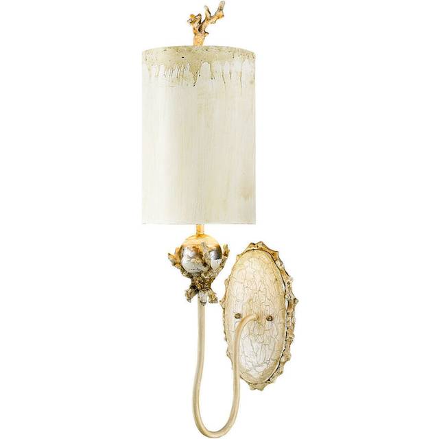 Wall Light Sconce Putty Patina & Silver Leaf LED E27 60W Bulb