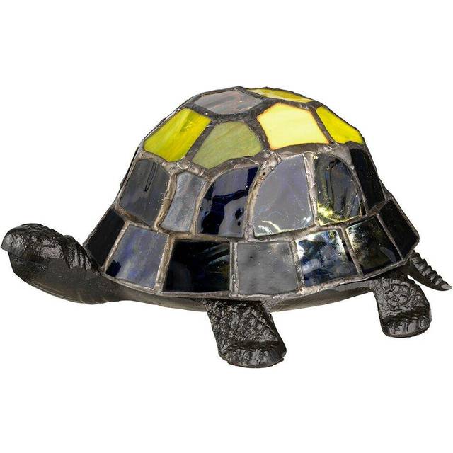 Table Lamp Turtle Tortoise Battery Tiffany Shell Integrated LED Vintage Bronze