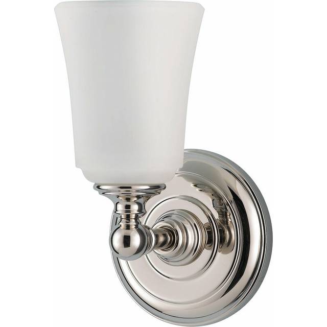 IP44 Wall Light Opal Etched Glass Mount Up or Down Polished Chrome LED G9 3.5W