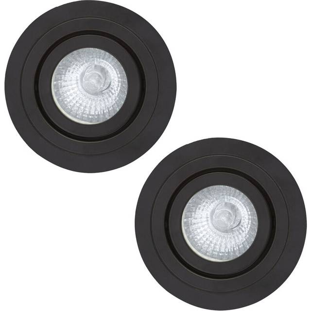 (Pack of 2) Litecraft Downlight Tilt Circular Spotlight Black