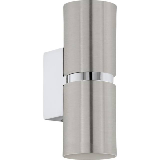 Wall Light Colour Satin Nickel Chrome Plated Round Shades Bulb GU10 2x3.3W Inc