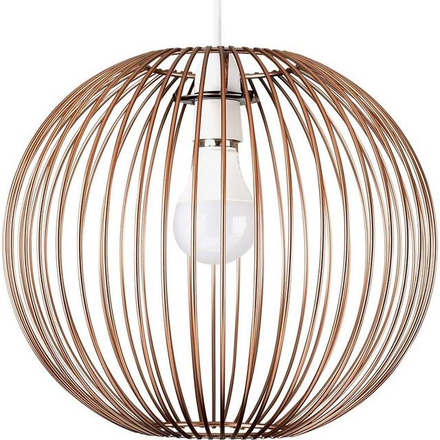 ValueLights Faraday Copper Metal Globe Ceiling Pendant Light Lamp Shade - Orange - 30 x 27 x 33cm