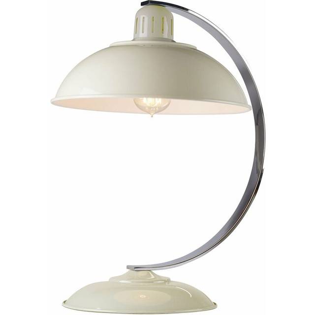 Table Lamp Curved Arm Retro Style Office Light Oyster White LED E27 60W Bulb