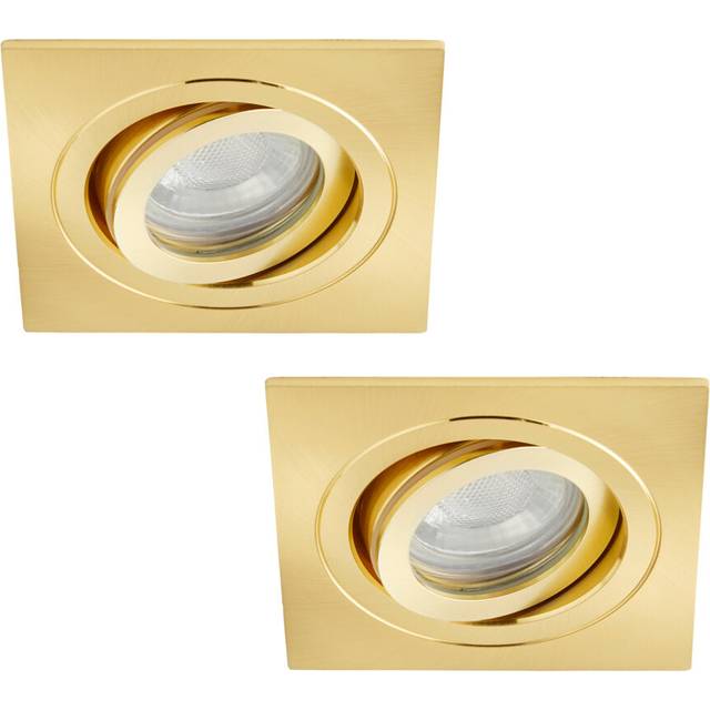 (2 Pack) Litecraft Recessed Tiltable Downlights - Brass