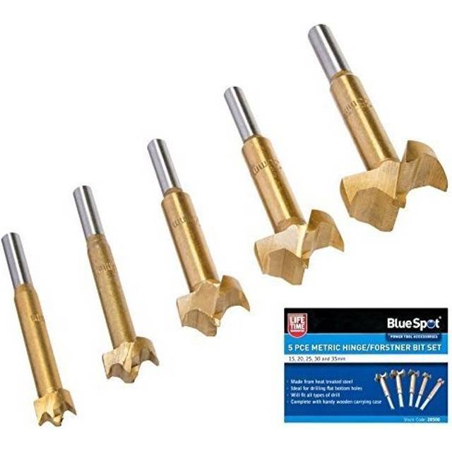 Blue Spot Tools - BlueSpot 15mm - 35mm Forstner Hinge Hole Boring Cutter Wood Drill Bit Set 20500