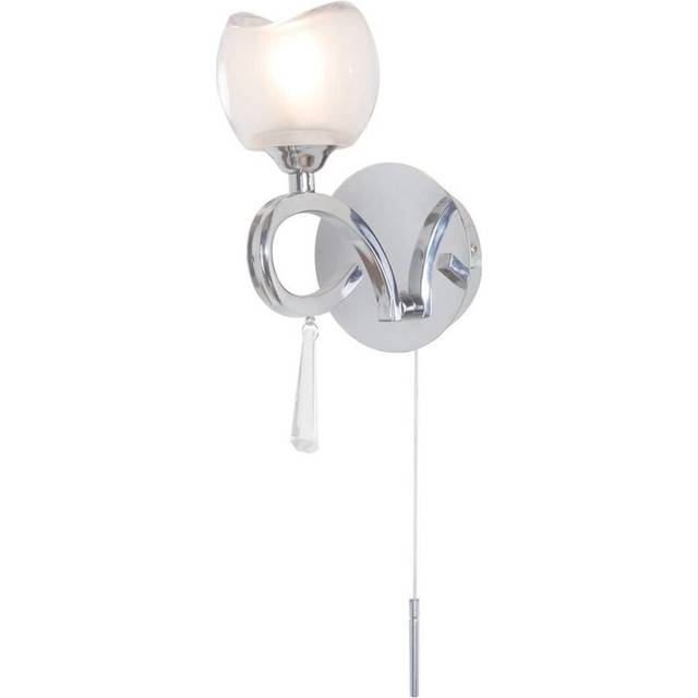 Litecraft Marta 1 Arm Wall Light With Frosted Glass Shades - Chrome