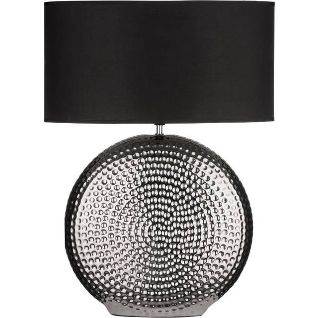 Interiors by Premier Small Hammered Chrome Finish Table Lamp - Black - One Size